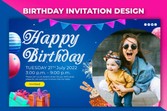 do birthday invitation, wedding, gift, greeting card, party, event card design