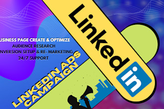 setup linkedin ads campaign and create page for advertisement