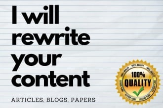 rewrite, rephrase article,report,plagiarism free