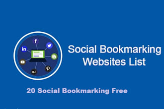 provide indexable social bookmarking backlinks manually