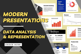 design modern powerpoint presentations and do data analysis