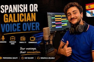 record a professional male spanish or galician voiceover