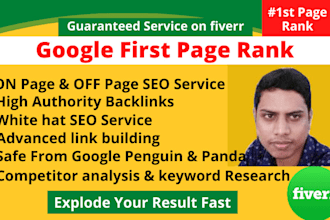 be ranking your website on google first page by SEO service