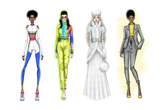 make a digital fashion illustration in my style