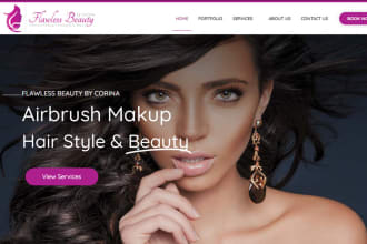 design, redesign hair extension, beauty salon, spa website