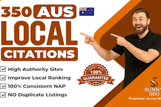 build high quality 350 australia local citations for gmb ranking