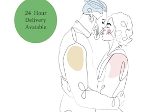 draw one line art ,vector line art illustration beautifully