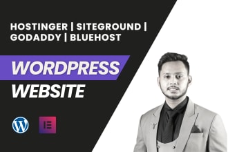 build wordpress website with SEO using hostinger, siteground, godaddy, bluehost