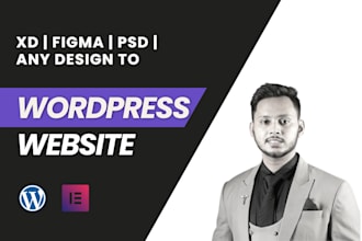 convert xd, psd or figma to wordpress elementor website design