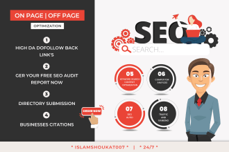 your SEO manager does on page off page of your shopify store or shopify website