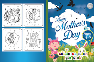coloring book cover design and create an amazing interior for KDP