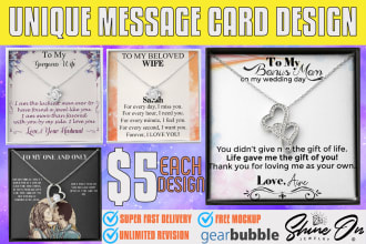 design unique shine on jewelry message card for you within 12 hours