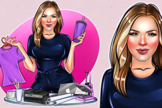 draw crafter logo, art and craft business clothing designer