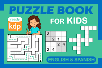 design kids activity and puzzle book interior for KDP