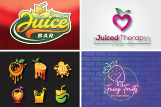 design smoothies and juice bar fruit restaurant logo