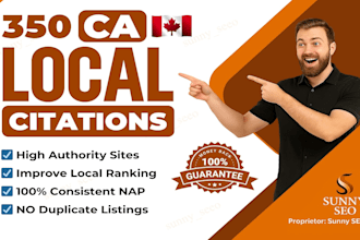 manually build 350 high quality canada local citations to boost local SEO