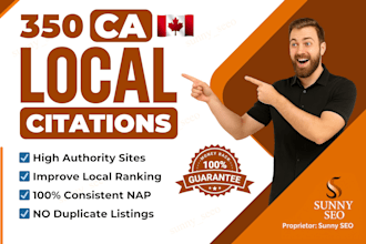 manually build 350 canada local citations for local SEO