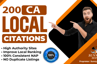 do top 200 canada local citations listing and directory submission for local seo