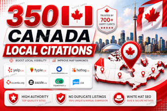 manually create top 350 canada local citations for local SEO