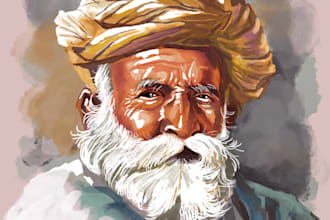 do watercolour portraits or landscapes digital in photoshop