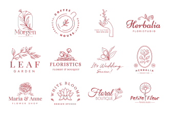 design hand drawn botanical or floral logo