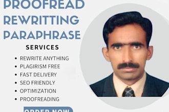 manually rewrite, paraphrase and copyedit your content