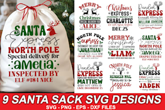 do christmas santa sack svg bundle svg png eps dxf