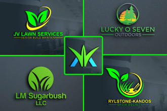design creative lawn care and landscaping logo