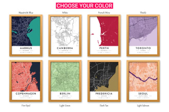 design city map poster or wall art print