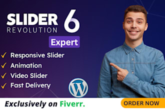create or fix slider revolution website slider within 24 hours