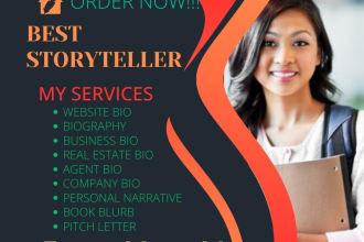 write website bio, bio, personal narrative, biography, book blurb, pitch letter