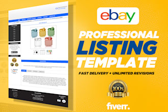 do responsive ebay store listing template design
