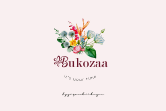 design botanical boho floral logo for aesthetic brand