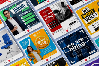 design job hiring flyer, recruitment flyer, business flyer customize design
