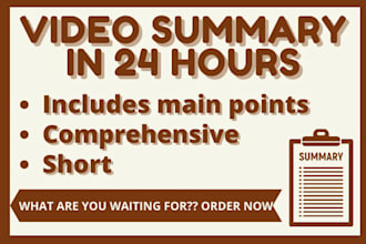 provide quality summaries for videos in 24 hours