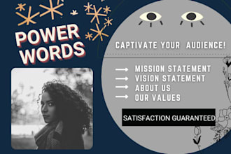 write a memorable vision, mission statement and about us