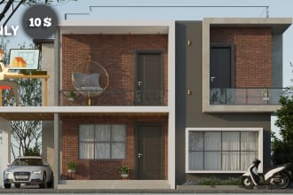 do 3d exterior design and rendering for your house exterior