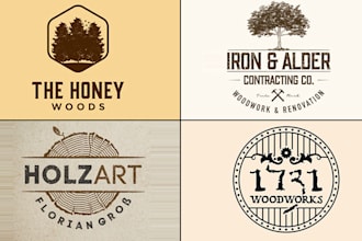 do modern wood work and carpentry logo