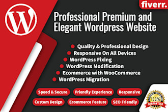 create a professional, premium and elegant wordpress website