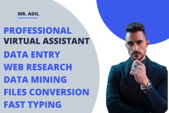 be your virtual assistant for data entry, web research