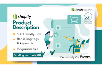 write unique shopify product description with SEO friendly title and tags