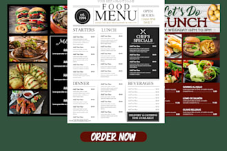 design creative and exceptional food flyer and all kind of food menu