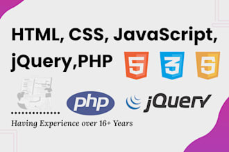 do any php, html, css3, ajax, jquery coding