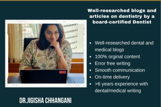 write well researched medical blogs and articles