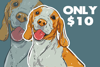 draw your dogs or any pets into pet cartoon portrait