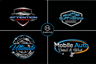 design auto detailing auto mobile and car wash logo design