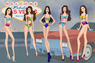 make fashion illustrations, potrait and sketches