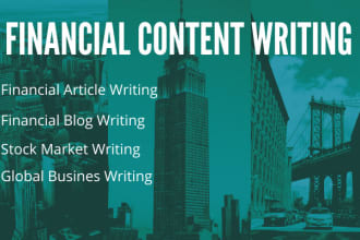 write financial content for your website or blog