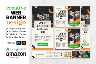 design web banner, google display ads, banner ads, website cover, banner, header