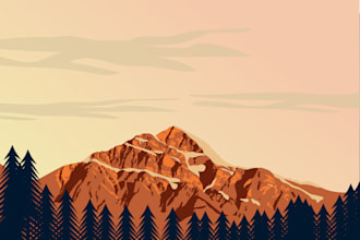 design landscape illustration botanical season horror themes in vector art